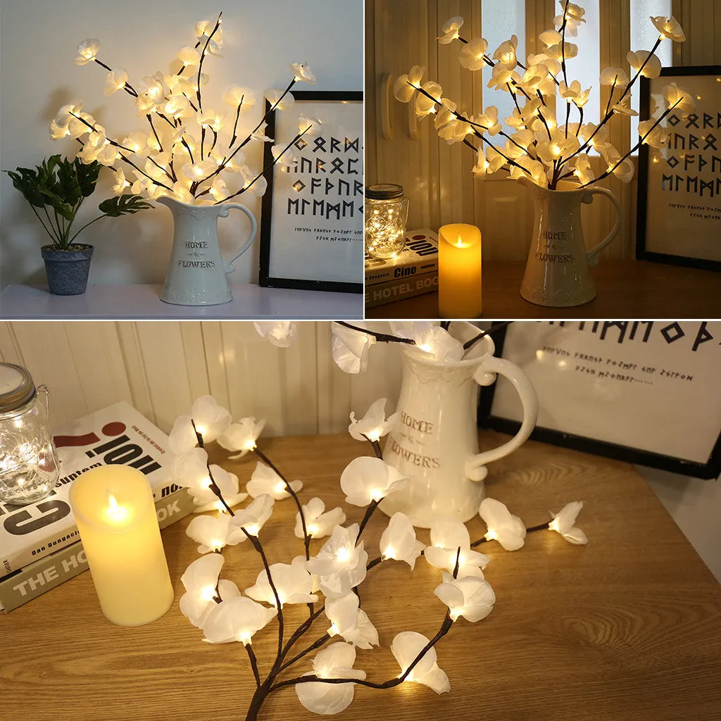 Phalaenopsis Tree Branch Light Floral Lights Home Christmas Party Garden Decor