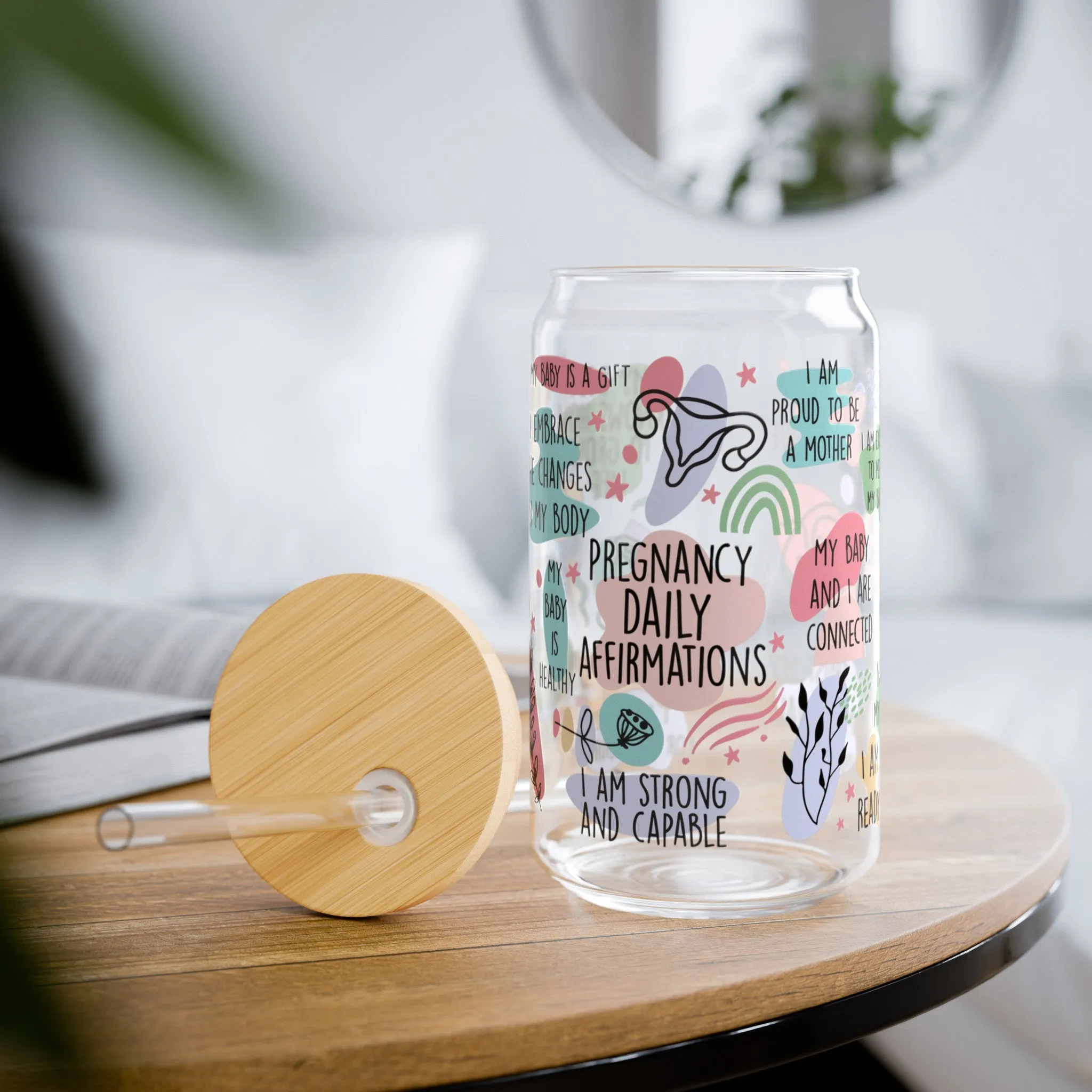 Pregancy Affirmations | Sipper Glass, 16oz