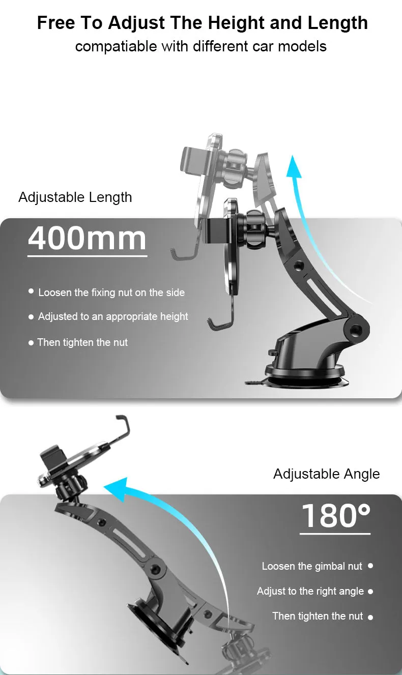 Prochimps Car Phone Holder | Mechanical Gear | Gravity Automatic Lock | 360 Degree Rotation