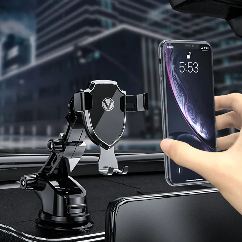 Prochimps Car Phone Holder | Mechanical Gear | Gravity Automatic Lock | 360 Degree Rotation