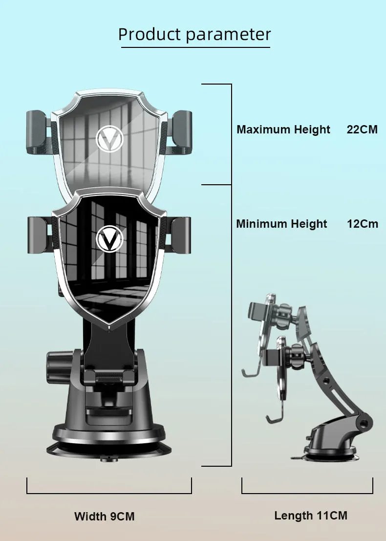 Prochimps Car Phone Holder | Mechanical Gear | Gravity Automatic Lock | 360 Degree Rotation