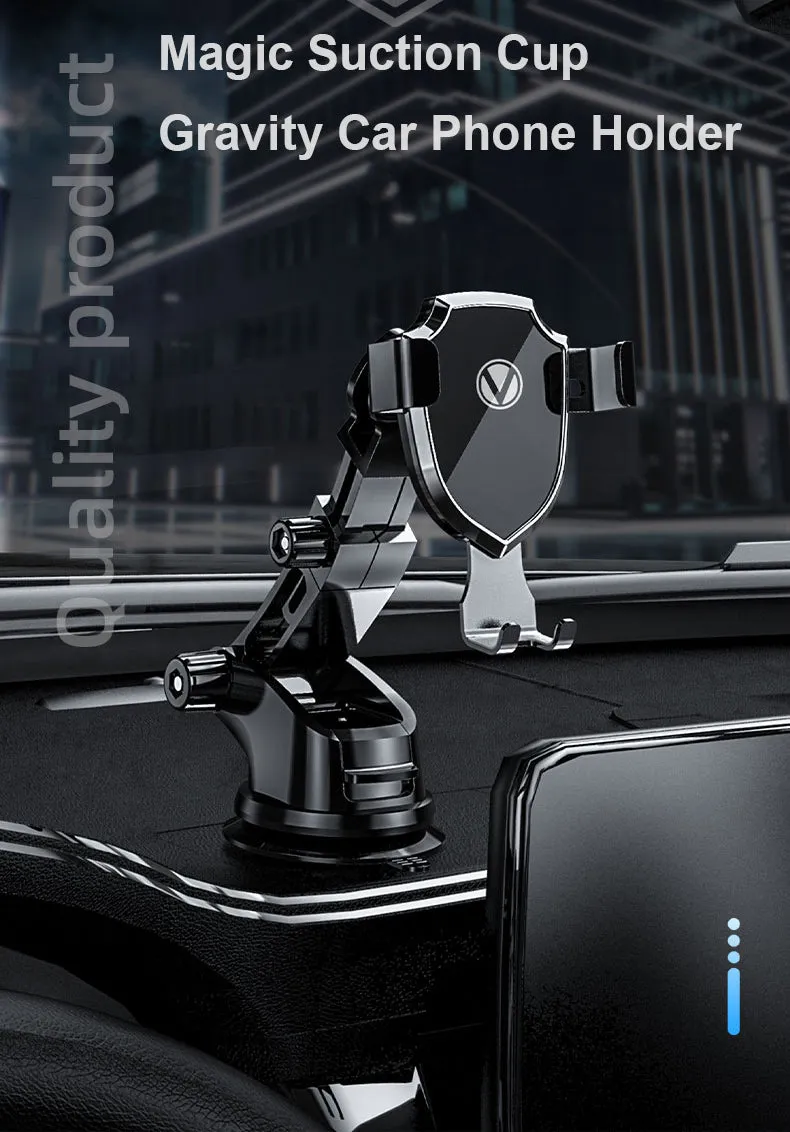 Prochimps Car Phone Holder | Mechanical Gear | Gravity Automatic Lock | 360 Degree Rotation