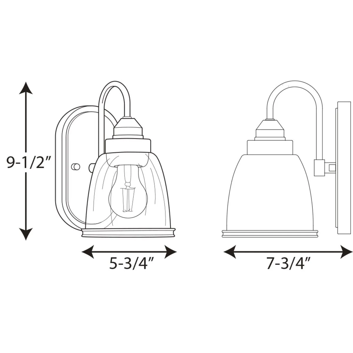 Progress P300178 Saluda 1-lt Bath Vanity Light