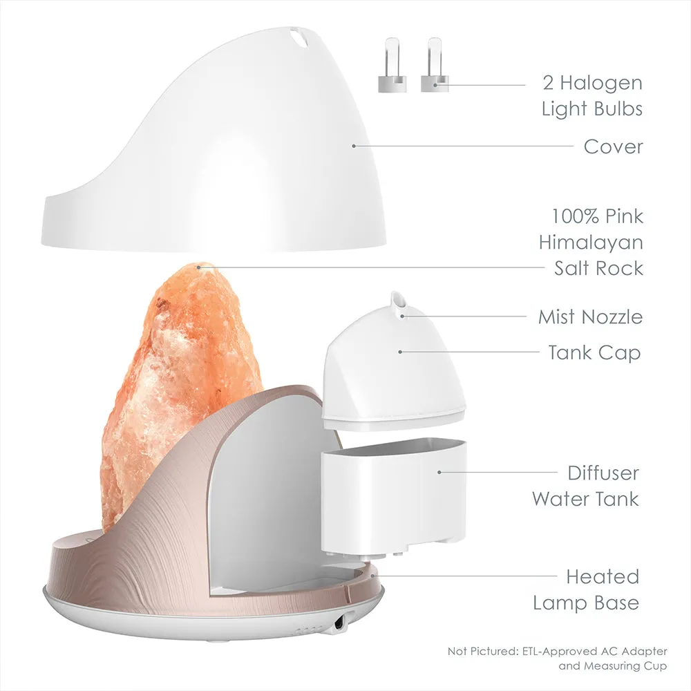 PureGlow™ 2-in-1 Himalayan Salt Lamp & Ultrasonic Essential Oil Diffuser