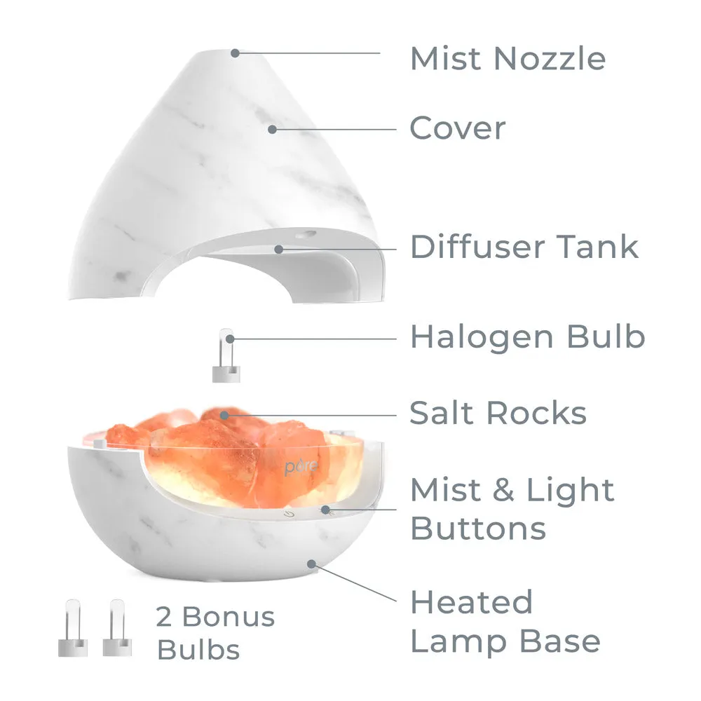 PureGlow™ Crystal Himalayan Salt Rock Lamp & Essential Oil Diffuser