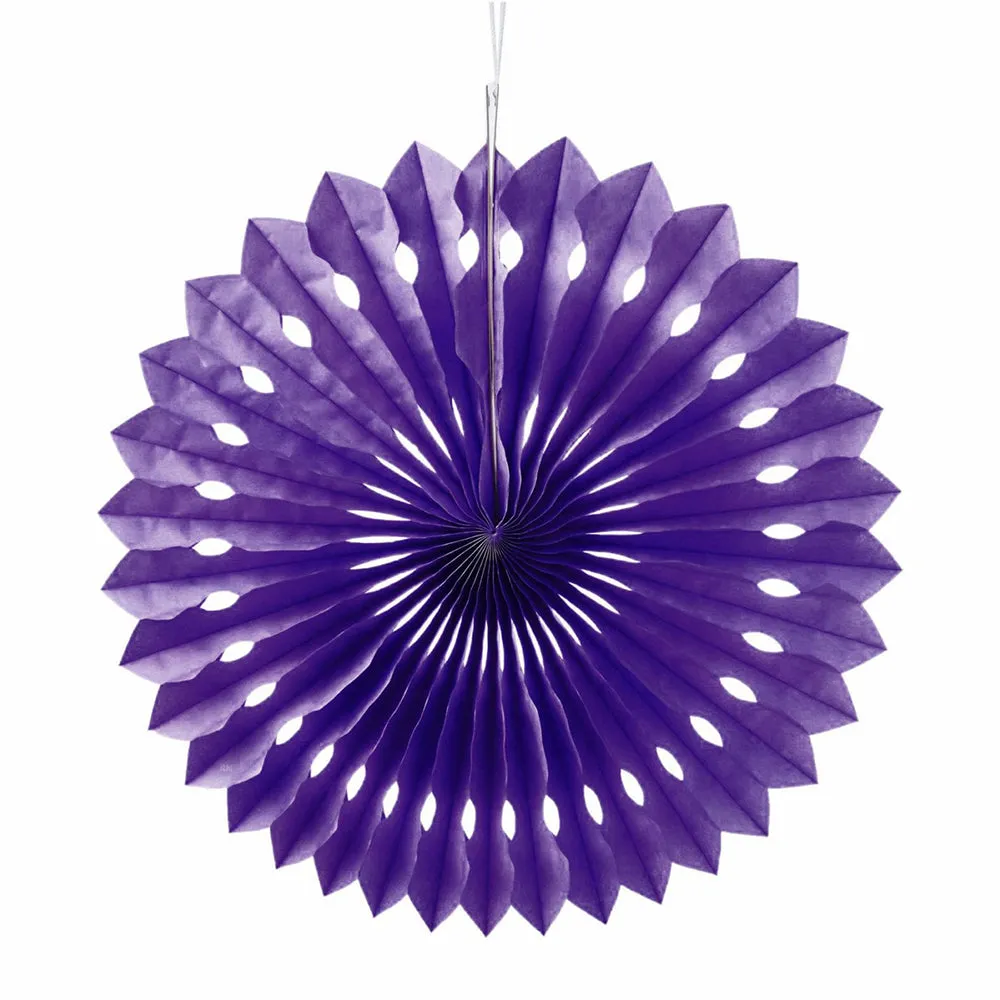 Purple Paper Fans, 5 Sizes