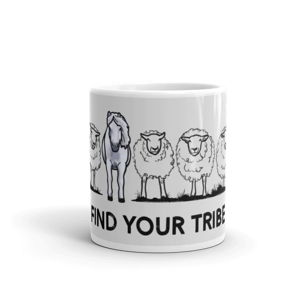 "Find your tribe" White glossy mug