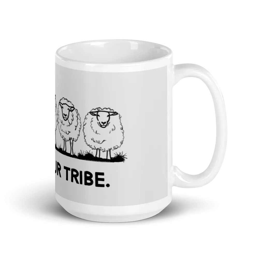 "Find your tribe" White glossy mug