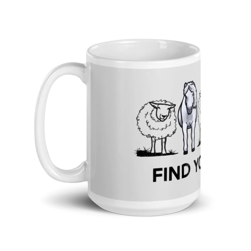 "Find your tribe" White glossy mug