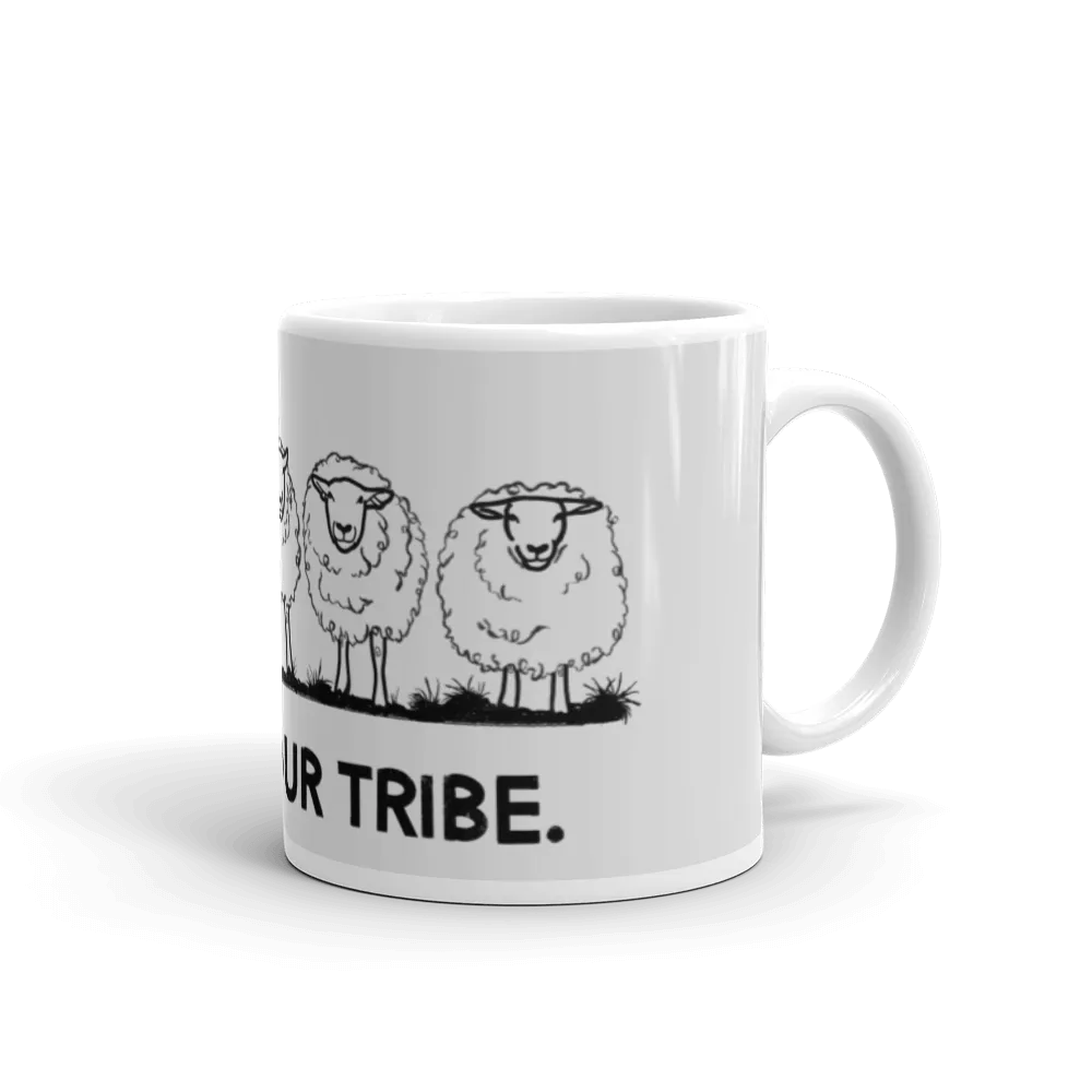 "Find your tribe" White glossy mug