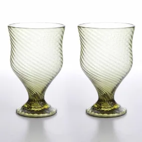 Roman Wine Goblet with Linear Reliefs in Pair