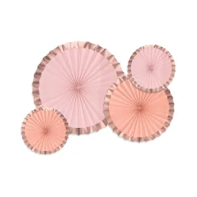 Rose Gold Decorative Paper Fans, 4 Count