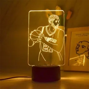 SA Tim Duncan 3D night light 1/3/7/16 colors lamp base