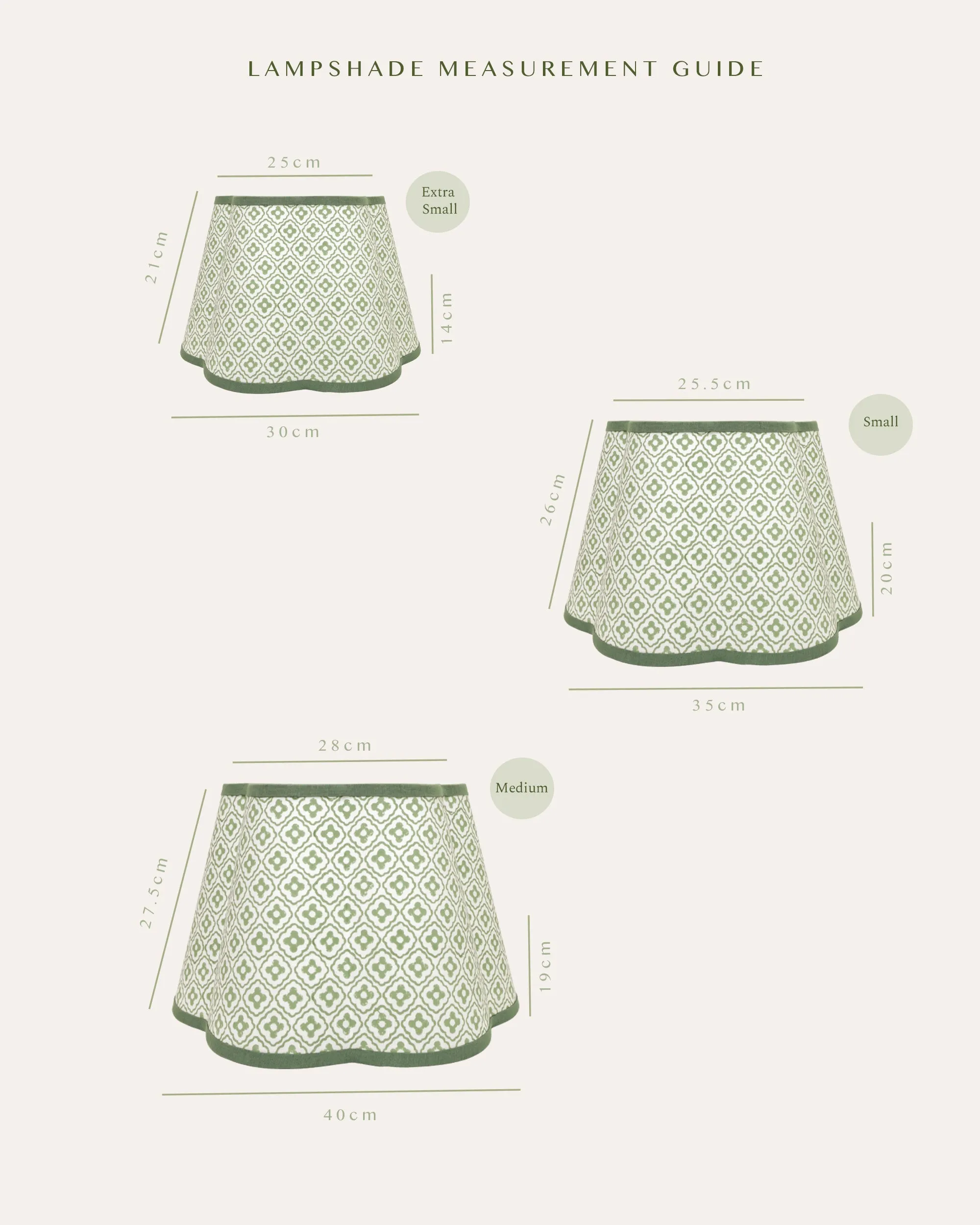 Scalloped Finestra Lampshade - Green