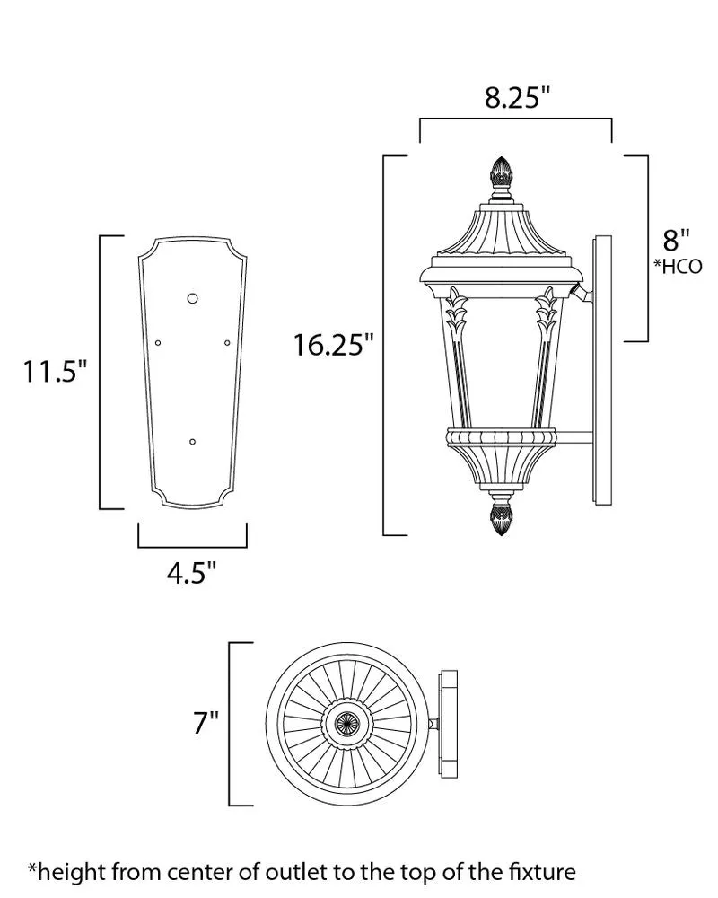 Sentry 7" Single Light Outdoor Wall Sconce in Black