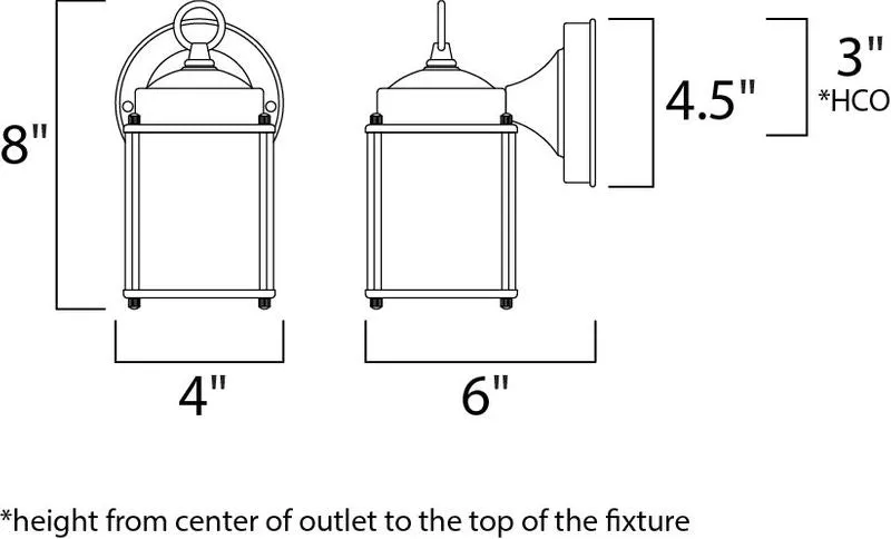 Side Door 4.5" Single Light Outdoor Wall Mount in Oil Rubbed Bronze