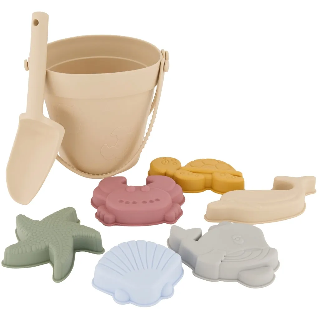 Silicone Beach Bucket Set - White Swan