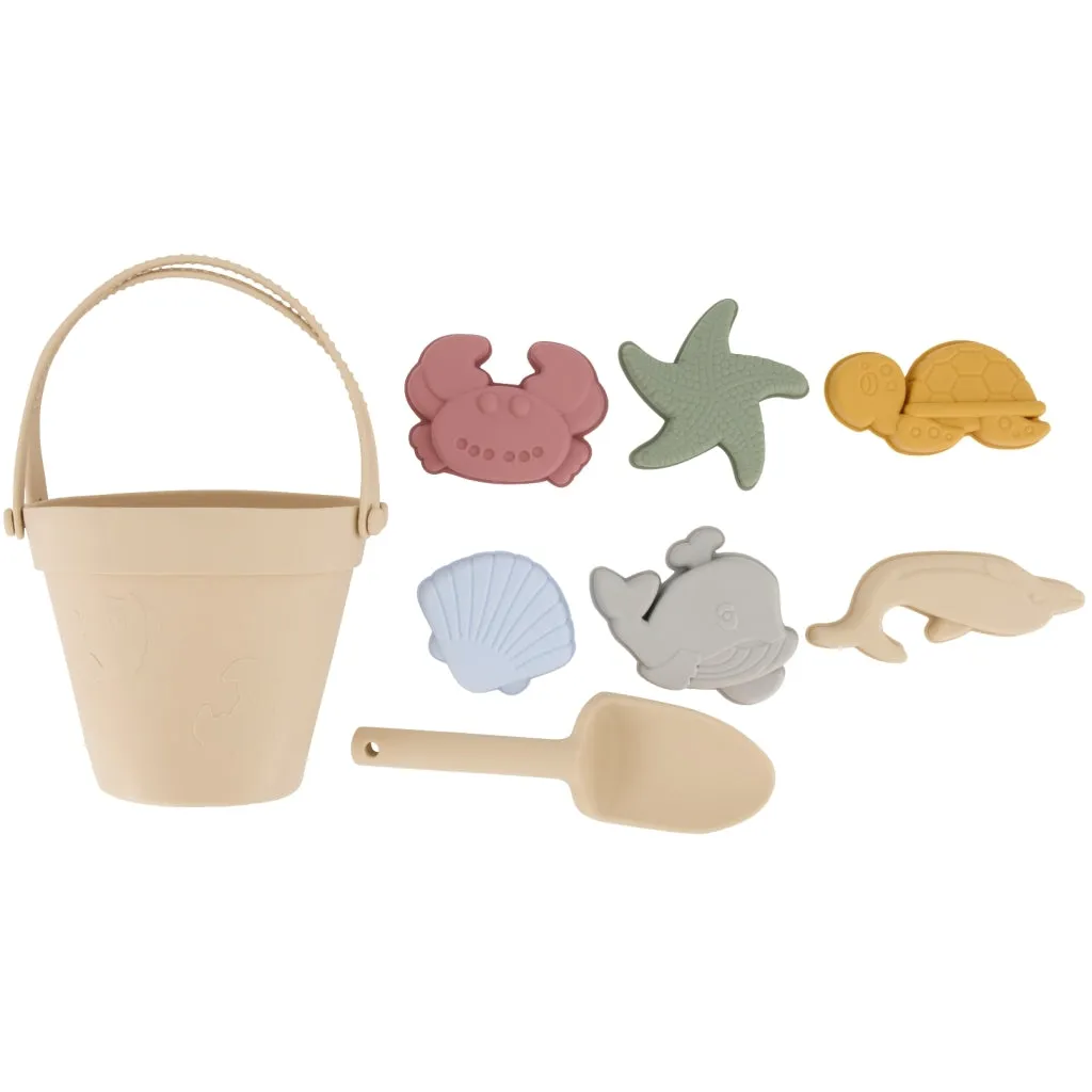 Silicone Beach Bucket Set - White Swan