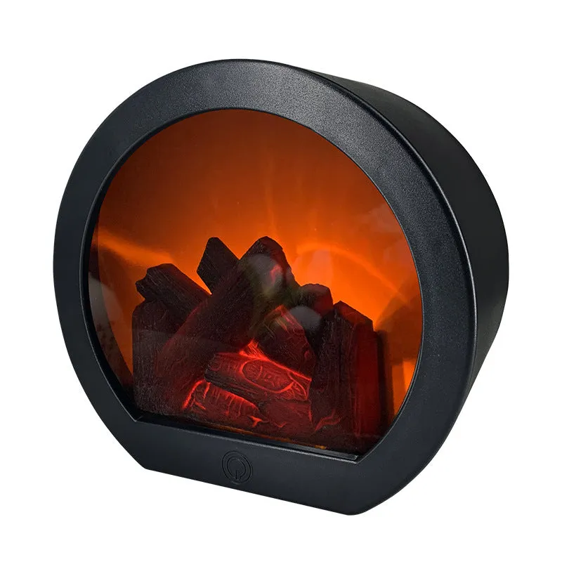 Simulation Fireplace Firewood Lanterns Lamp Desktop Ornaments Dynamic Vision 3D