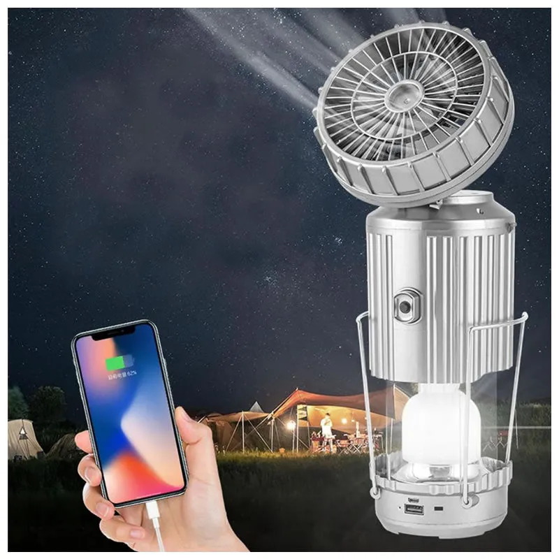 Solar Rechargeable Lantern With Fan