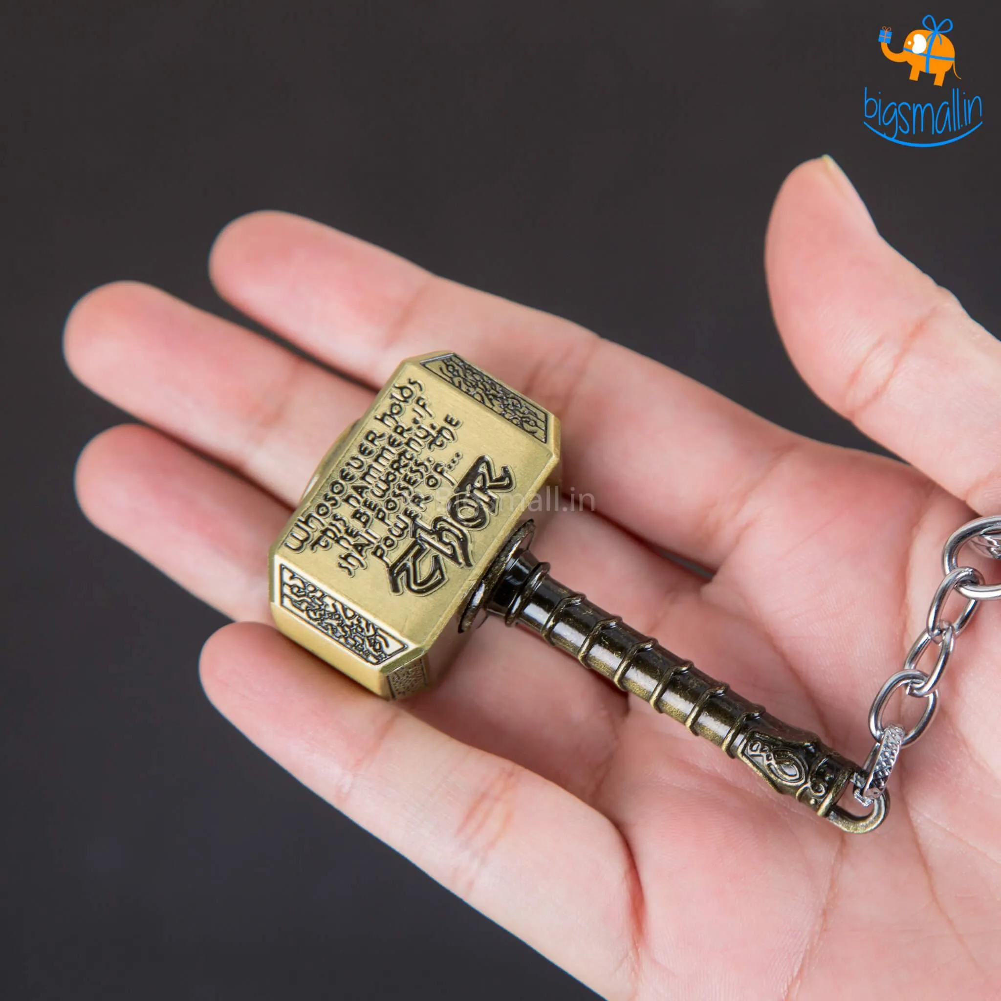 Spinning Thor Hammer Keychain