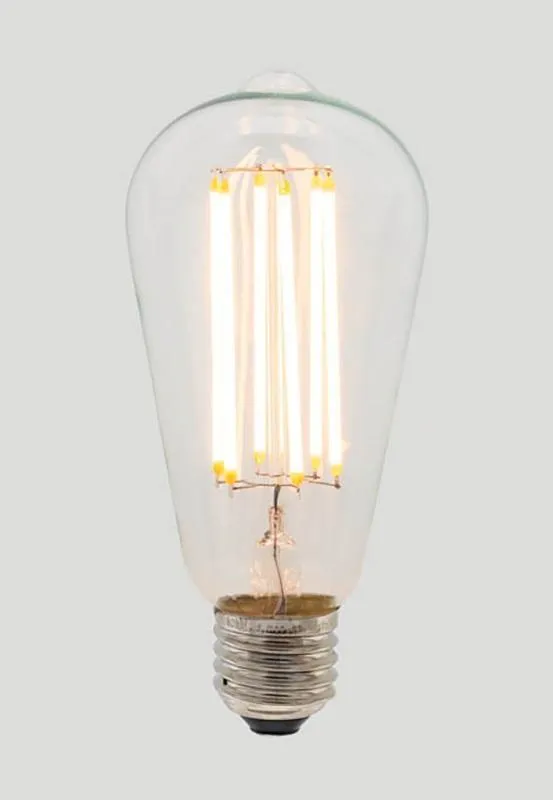 ST64 Long LED Filament - Clear Glass - 6W E27 2200k