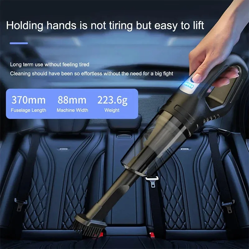 Strong Suction Cordless Vacuum Cleaner for Cars and Homes - 69980000pa, 120W High Power USB Charge, Handheld, ergonomic design - Excellent gift for yourself, family or Loved ones