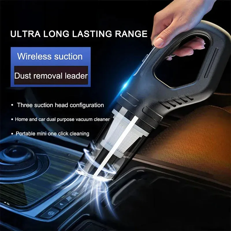 Strong Suction Cordless Vacuum Cleaner for Cars and Homes - 69980000pa, 120W High Power USB Charge, Handheld, ergonomic design - Excellent gift for yourself, family or Loved ones