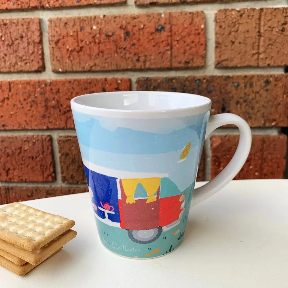 Suki McMaster: Coffee Mug Koala and Red Kombi