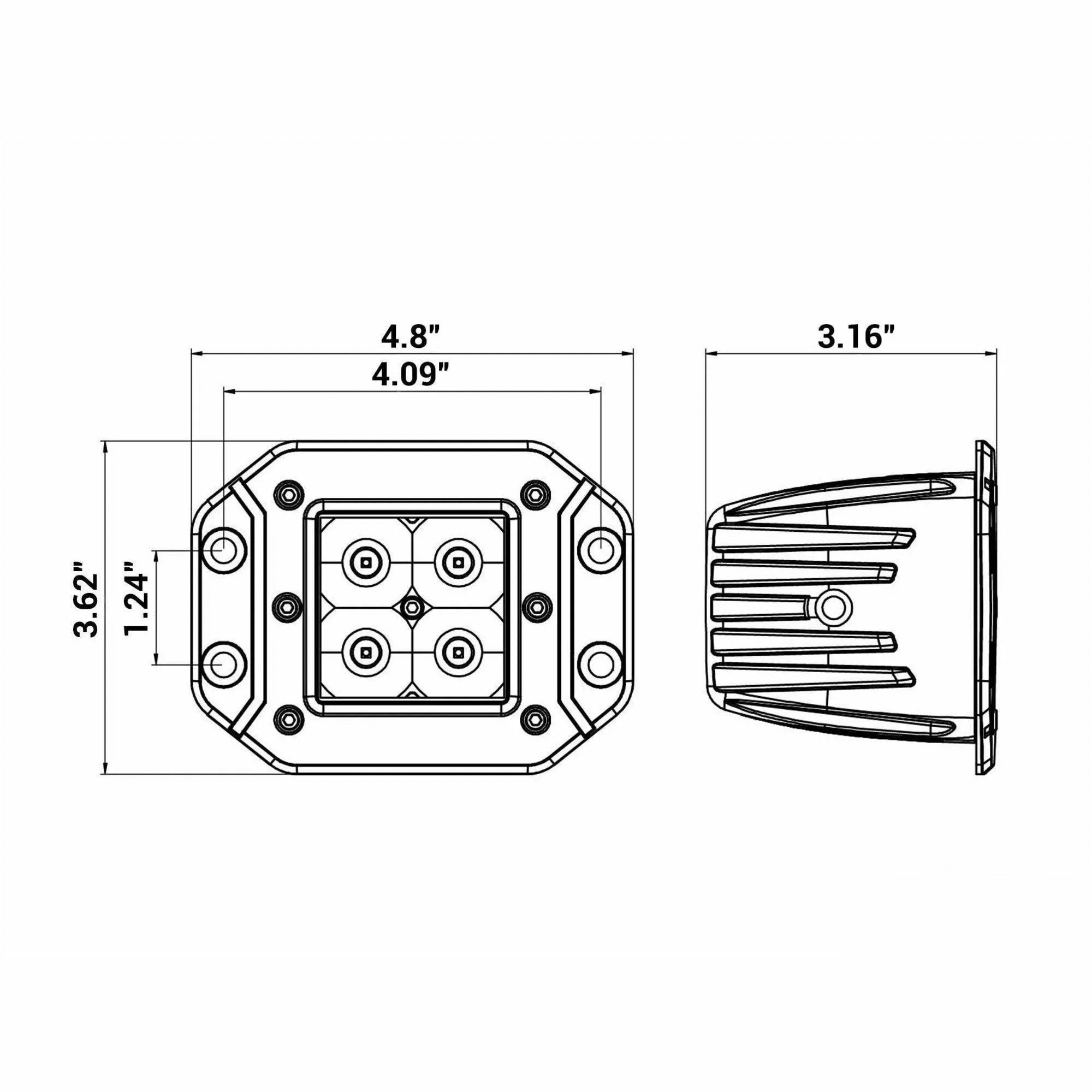 SuperATV 3" LED Recessed Cube Lights