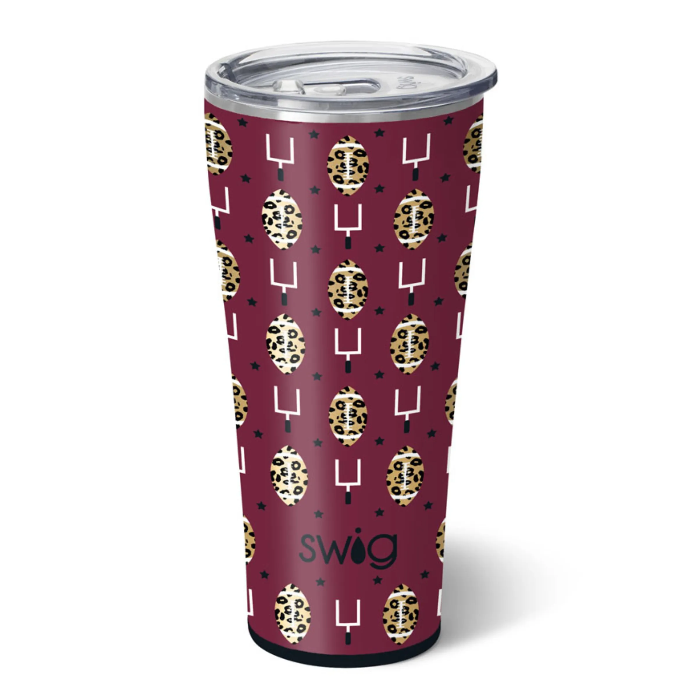 Swig | Touchdown Maroon   Black 32 oz Tumbler