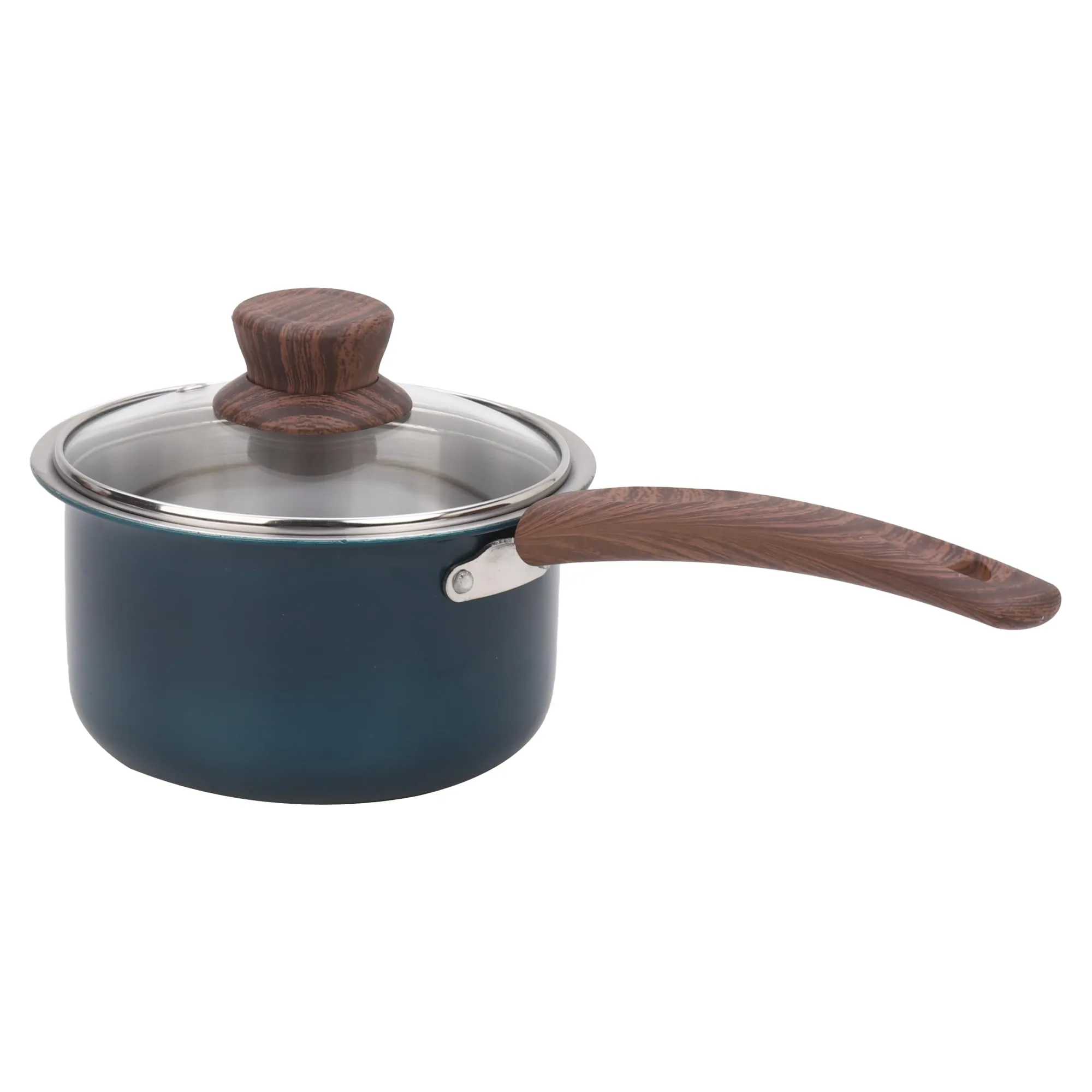 UMAI Triply Saucepan (16cm, 1.4L) with Lid (Teal Green) | 2.5mm Thickness | Sauce Pot with Lid | Tea Milk Boiling Pan | Gas & Induction Cookware | Cooking Pot | Chai Patila | Small Pan (Green)