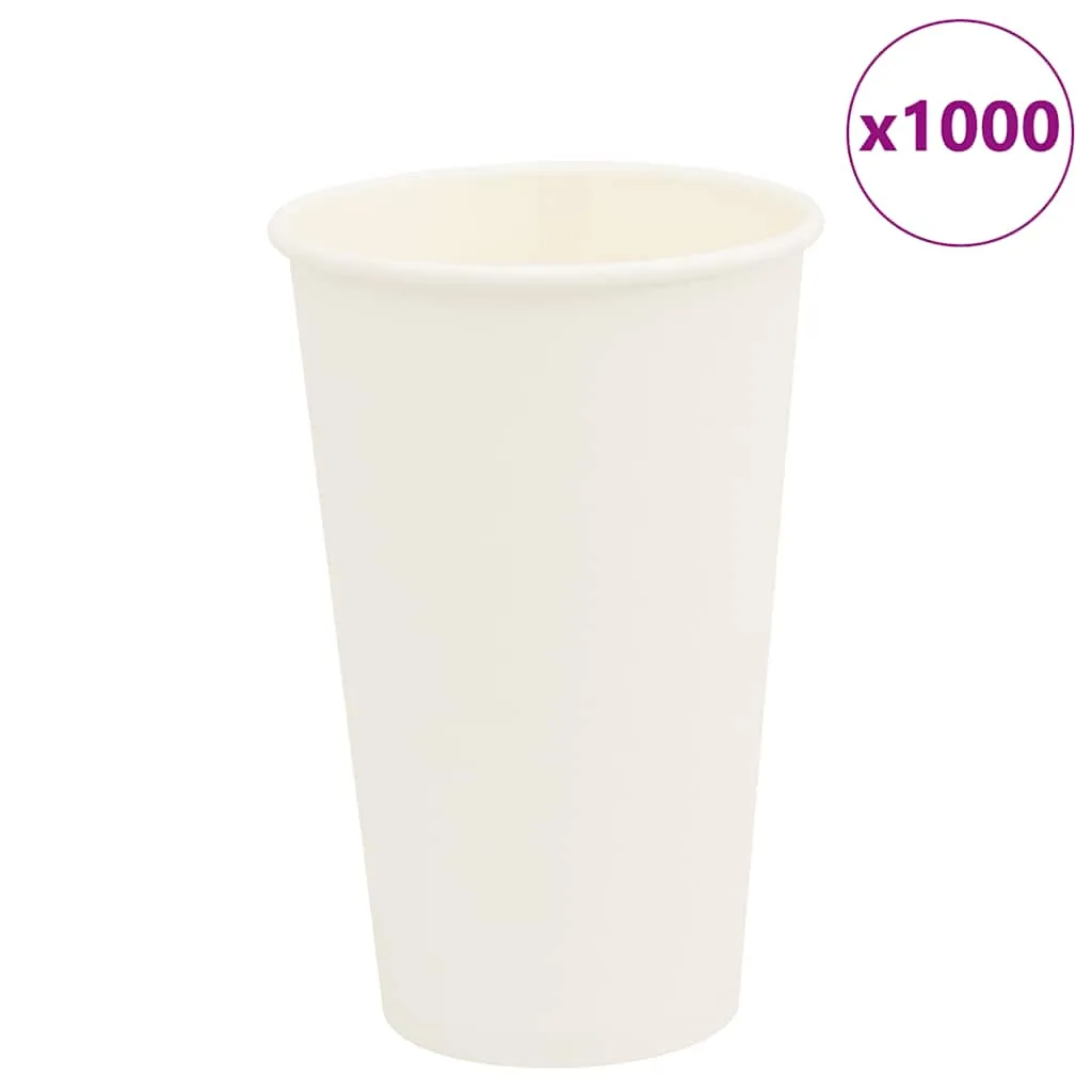 vidaXL Paper Coffee Cups 1000 pcs 16oz 400ml White