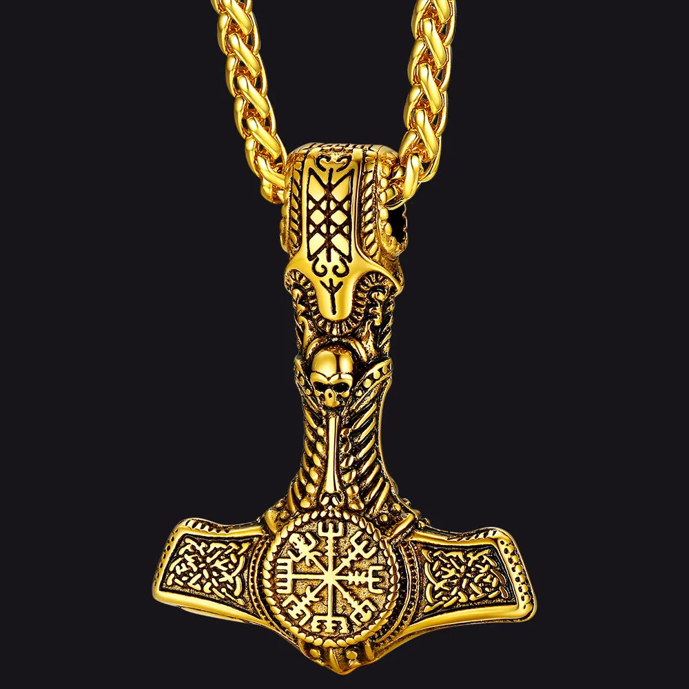 Viking Thor's Hammer Mjolnir Necklace Pendant Jewelry Gift For Men