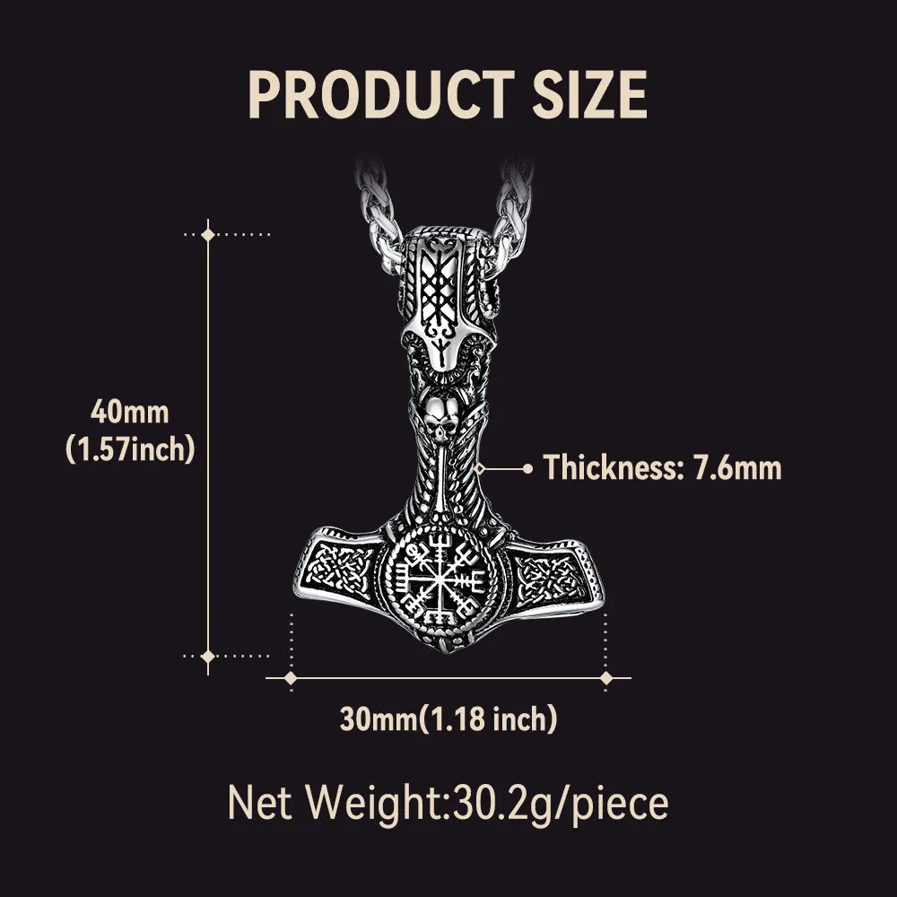 Viking Thor's Hammer Mjolnir Necklace Pendant Jewelry Gift For Men