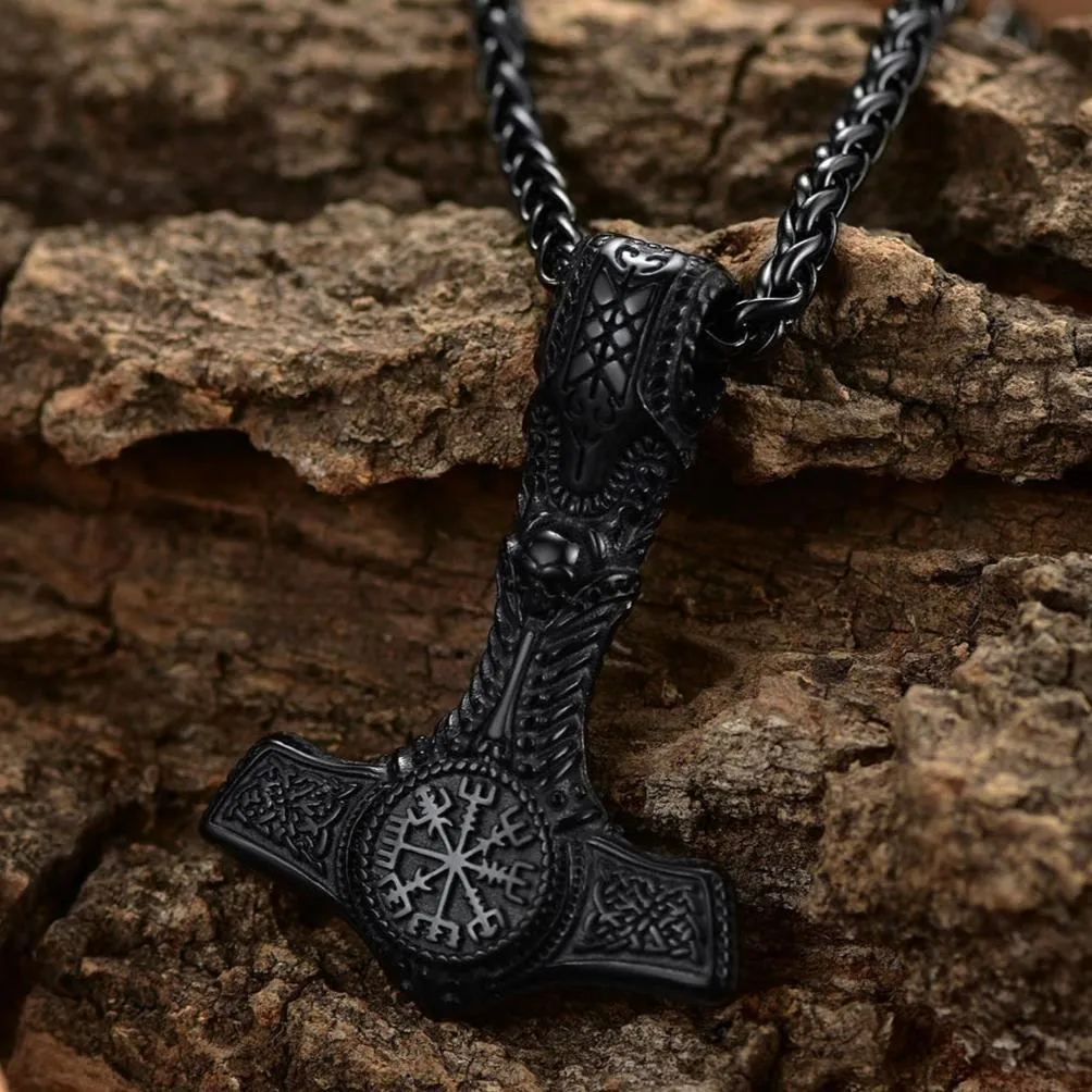 Viking Thor's Hammer Mjolnir Necklace Pendant Jewelry Gift For Men