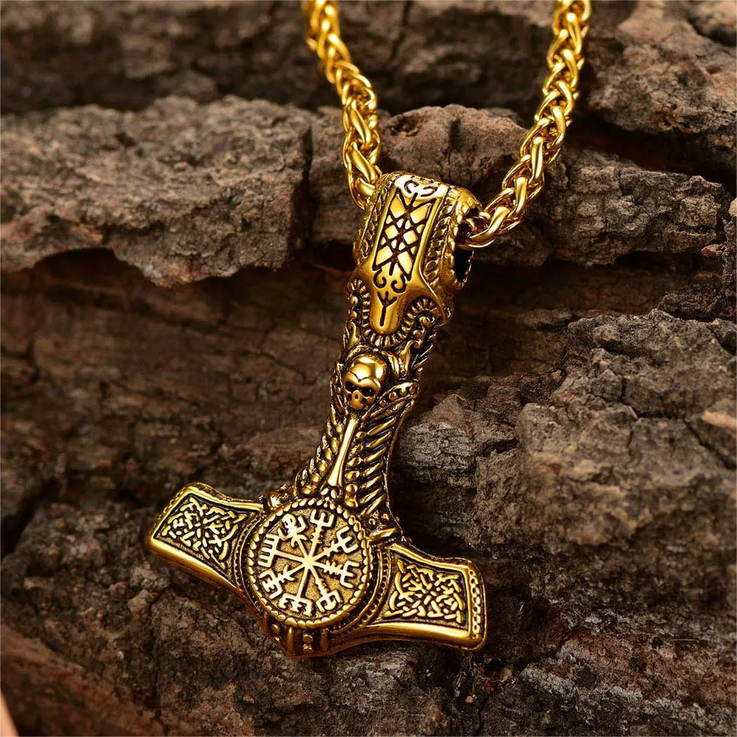 Viking Thor's Hammer Mjolnir Necklace Pendant Jewelry Gift For Men