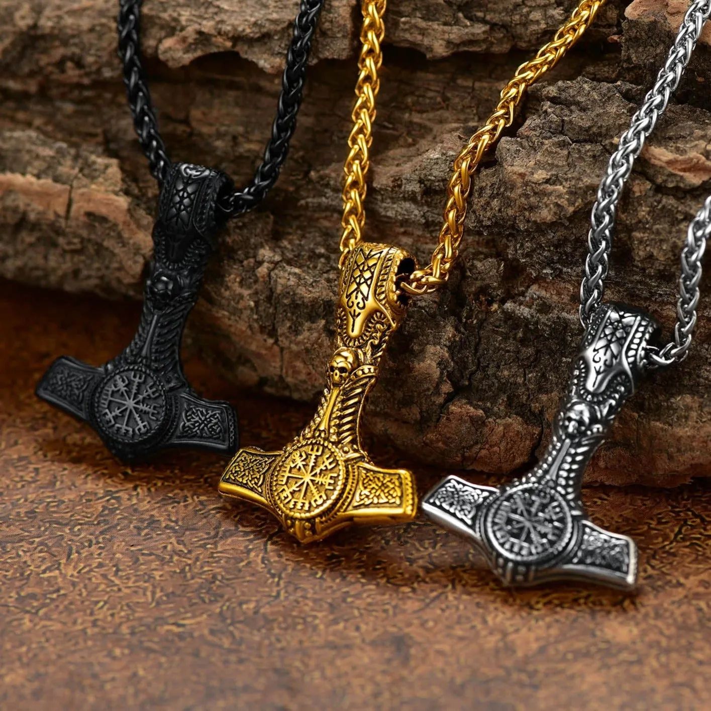 Viking Thor's Hammer Mjolnir Necklace Pendant Jewelry Gift For Men