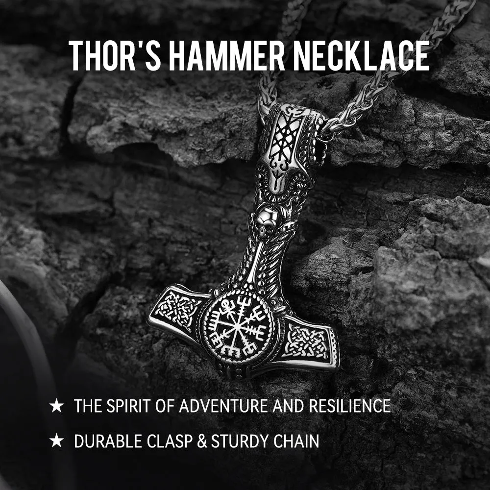 Viking Thor's Hammer Mjolnir Necklace Pendant Jewelry Gift For Men