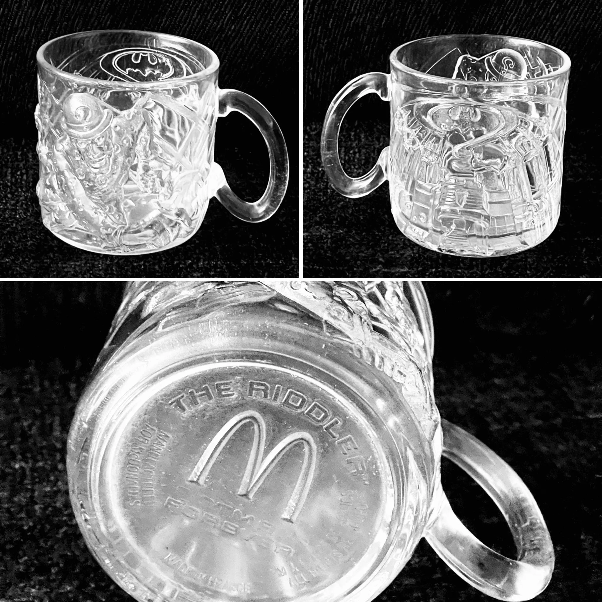 Vintage 1995 Set of 6 Mugs Glass