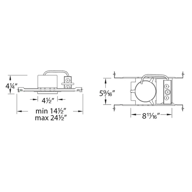 WAC HR-8402E 4" Low Voltage New Construction Non-IC Housing