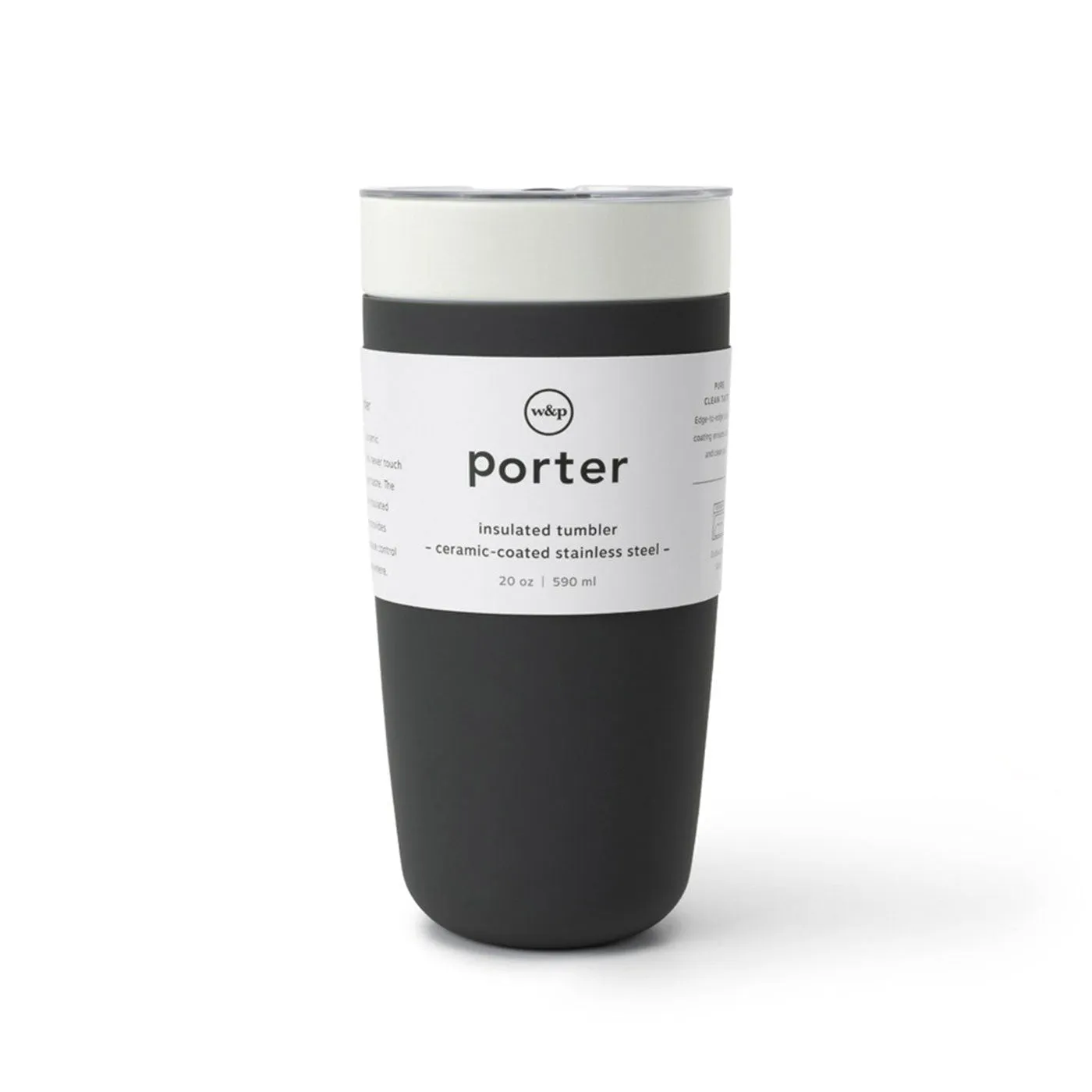 W&P Insulated Ceramic Custom 20 oz Tumblers, Charcoal