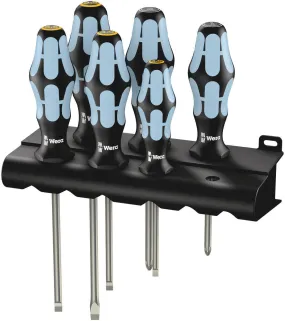 Wera 032061 6pc Kraftform Plus Stainless Lasertip Screwdriver Set, PZ/SL