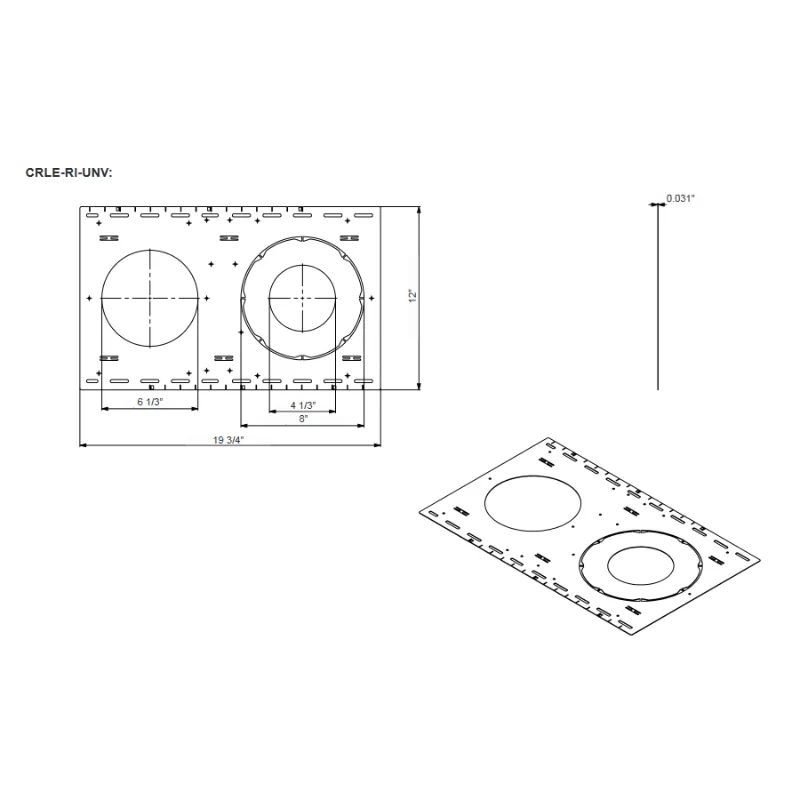 Westgate CRLE-RI-UNV Snap-In Commercial Recessed Light Rough-In Plate