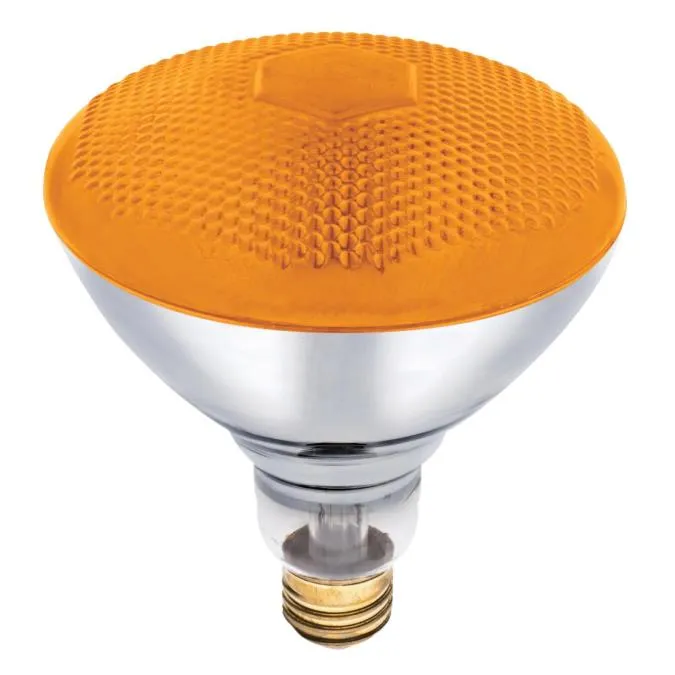 Westinghouse 0441100 100 Watt Incandescent BR38 Reflector Flood Amber - E26-Medium Base - 120 Volt - Box