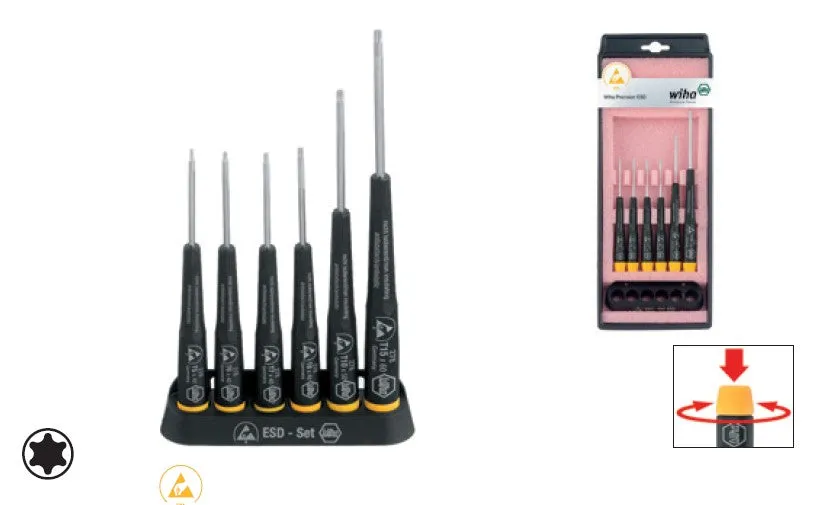 Wiha Precision ESD TORX® Screwdriver Set 6pcs