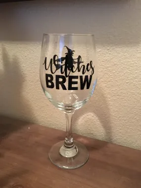 Witches Brew Wine Glass, Happy Halloween