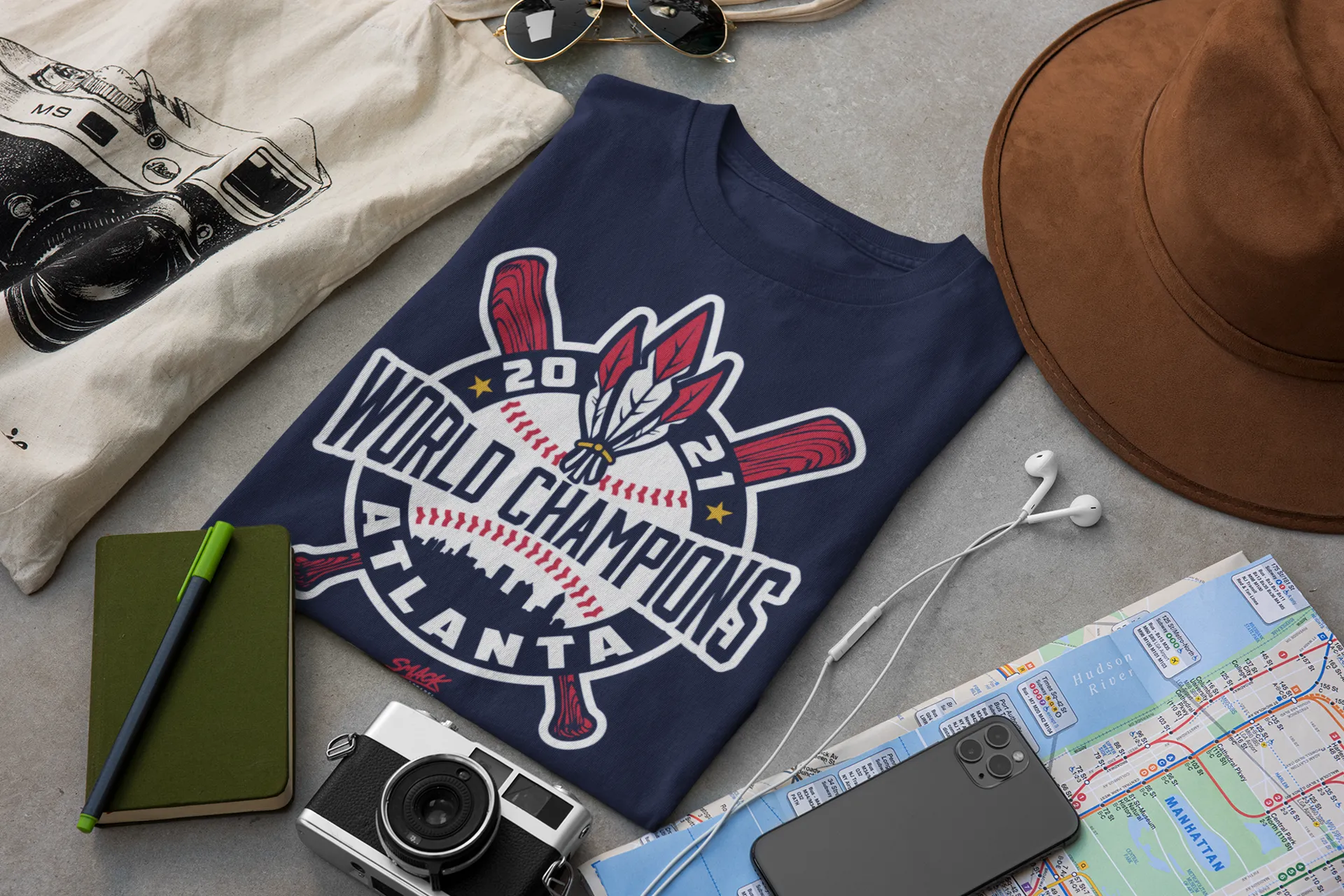 World Champions Baseball/Feather Shirt for Atlanta Baseball Fans