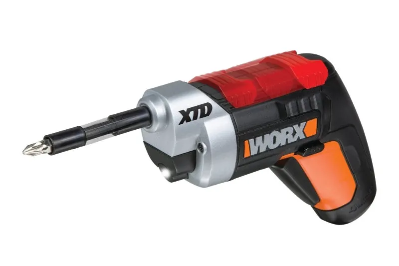 Worx WX252L XTD Xtended Reach Driver, Battery Included, 4 V, 1.5 Ah, 1/4 in Chuck, Hex Chuck